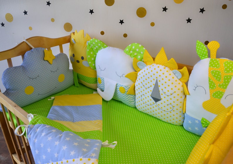 Crib bumpers Crib bedding set Baby bed bumper Crib Etsy