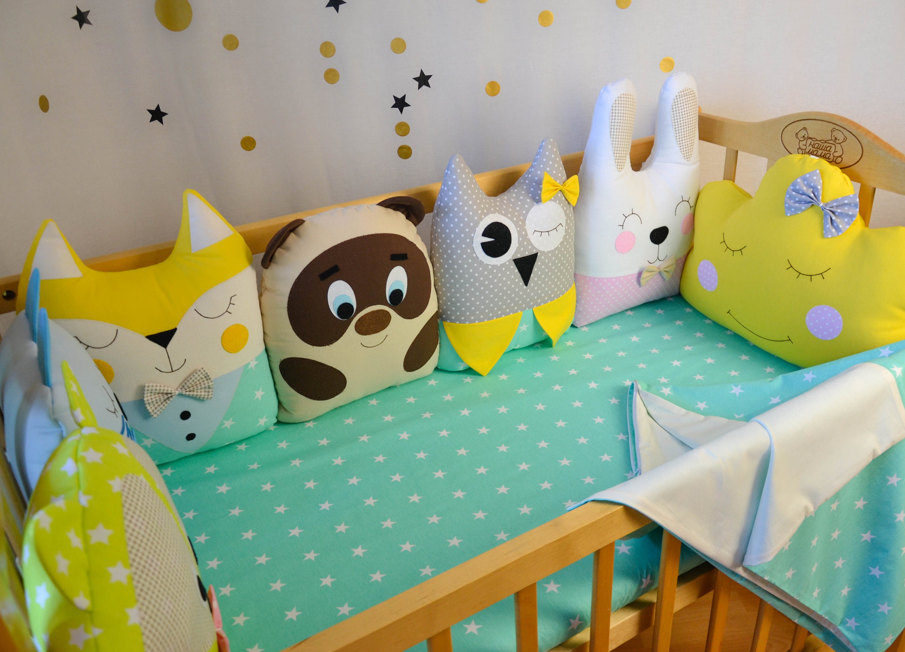 Animals crib bumpers Crib bumpers Baby crib bumpers Baby Etsy