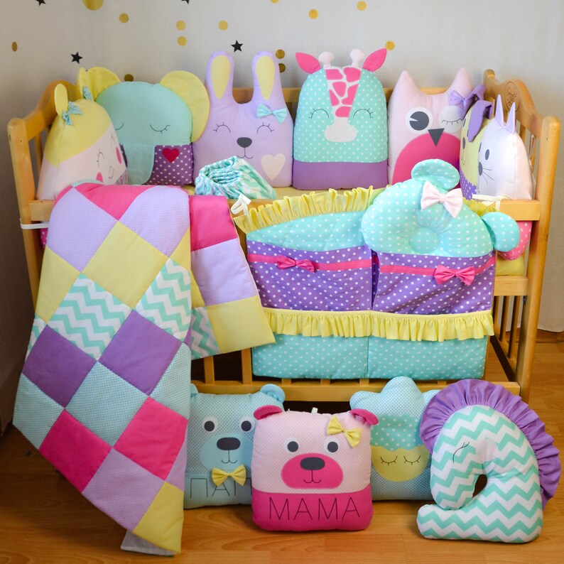 Crib bumpers Baby bed bumper Crib bedding Cot bumper set Etsy