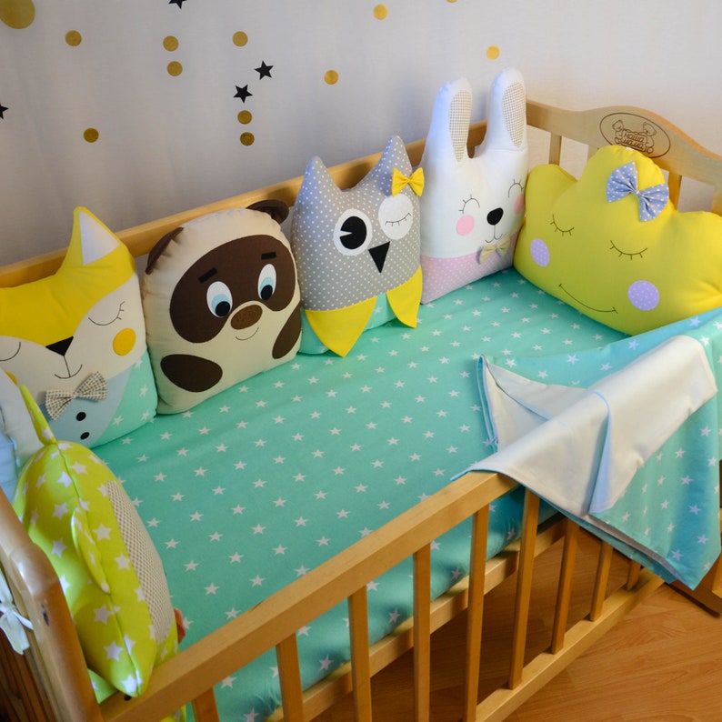 Animals crib bumpers Crib bumpers Baby crib bumpers Baby Etsy