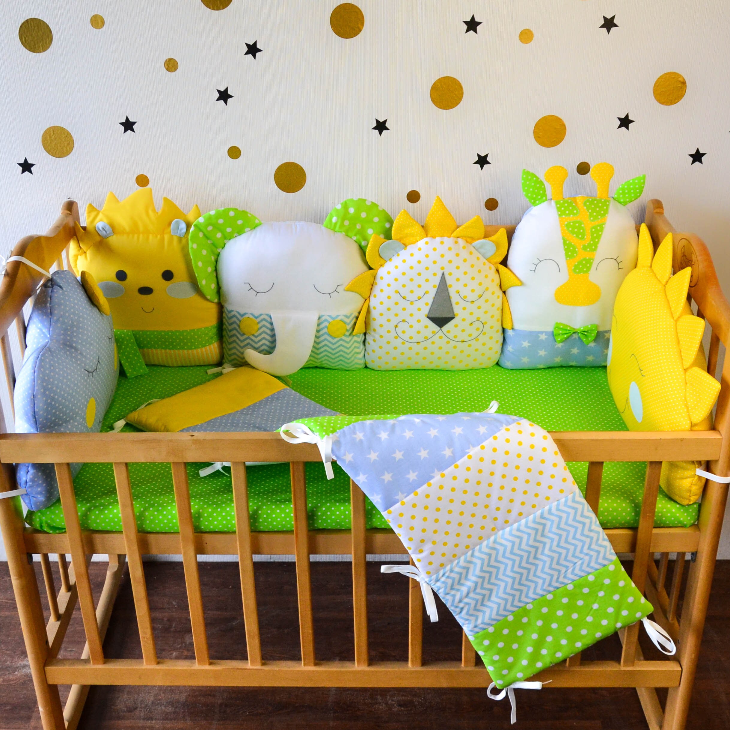 Baby Unisex Cot Bumper Crib Bumpers Crib Bedding Set Etsy