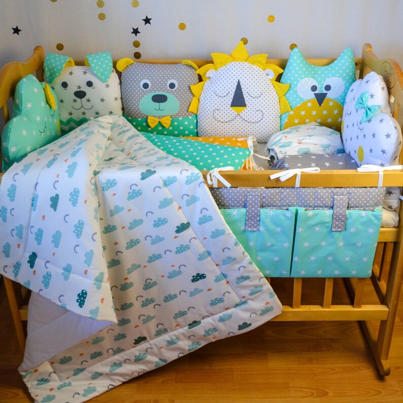 Crib bumpers Crib bedding set Baby bed bumper Crib Etsy