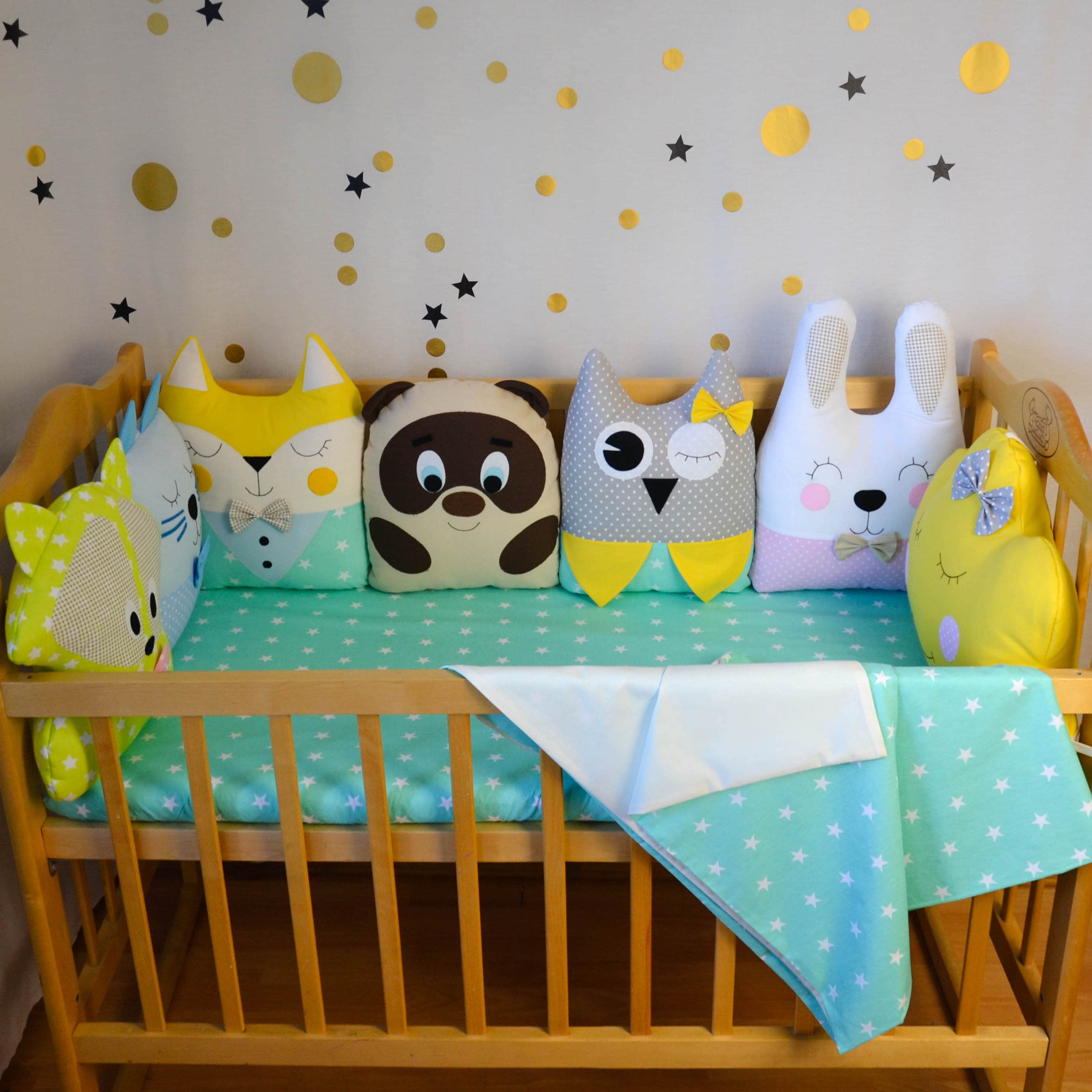 Animals crib bumpers Set cot bumper Baby bed bumper Baby Etsy