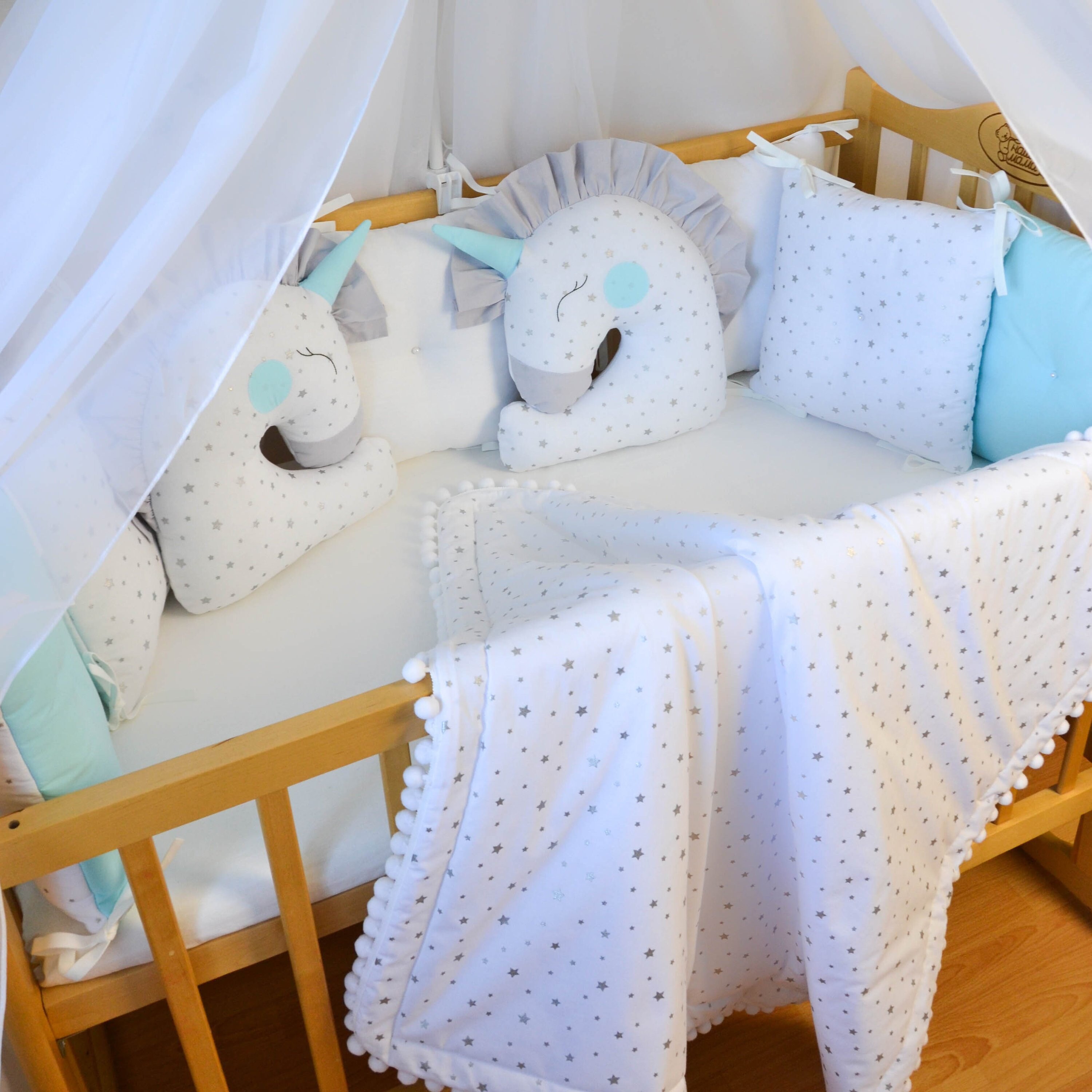 unicorn cot bumper