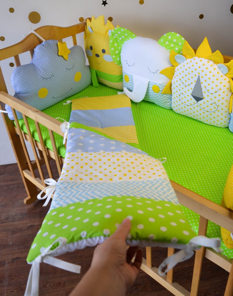 Crib bumpers Crib bedding set Baby bed bumper Crib Etsy