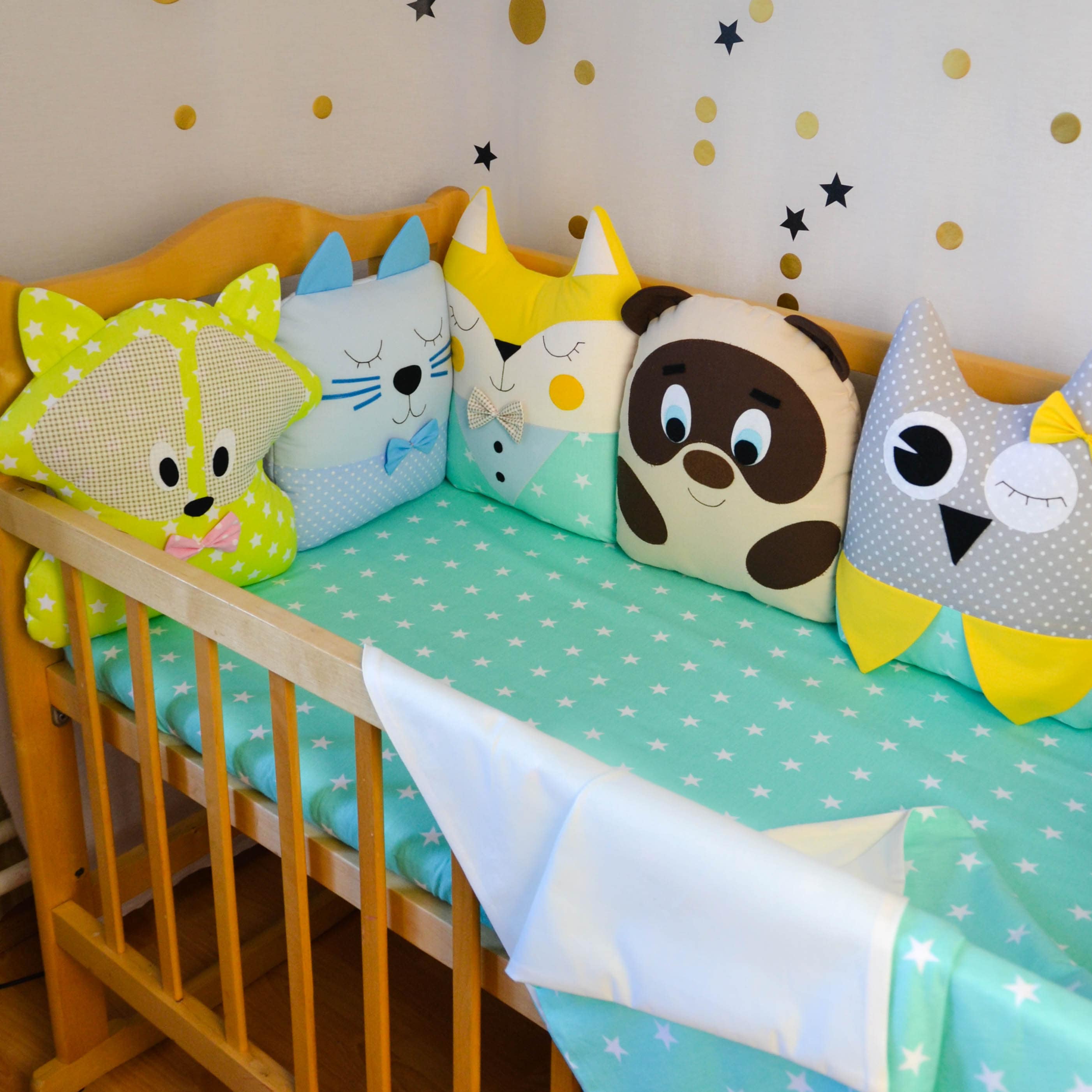 Animals crib bumpers Crib bumpers Baby crib bumpers Baby Etsy