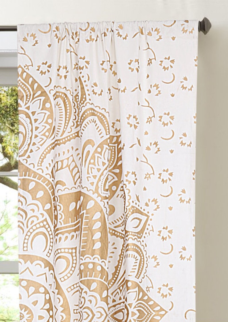 Indian Mandala Curtains Window Wall Drapes Panel Boho Hippie Tapestry Room Decor