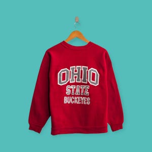 vintage 80s Ohio state buckeyes sweatshirt Ohio state buckeyes crewneck sweater pullover university style nice red colour size large