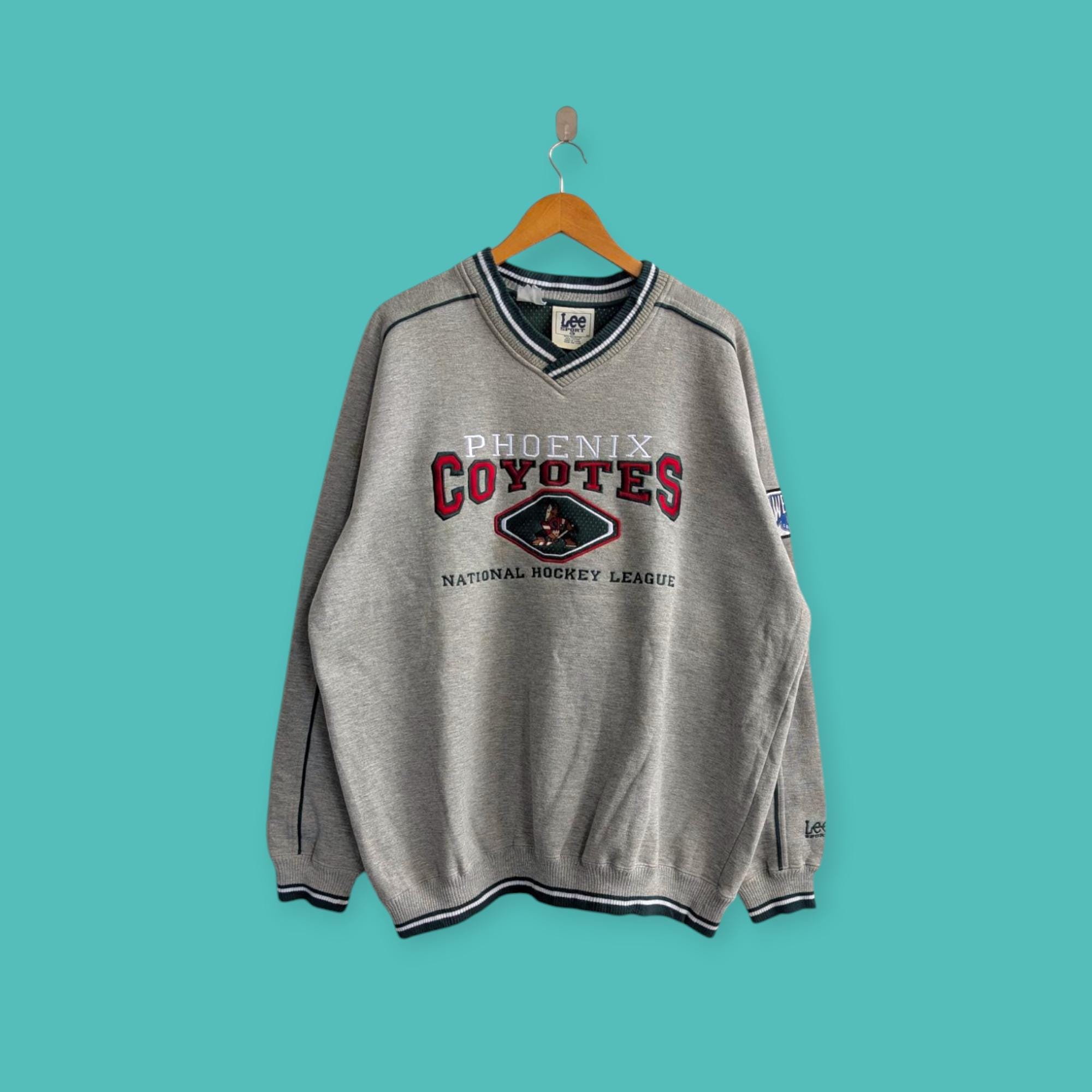 ★激レア★【Lee × NHL PHOENIX COYOTES】トレーナー ＸＬ Vintage 90s Phoenix Coyotes Sweatshirt Embroidered Logo V-neck