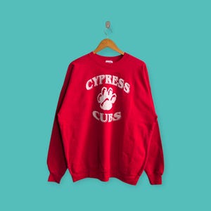 vintage 90s cypress cubs sweatshirt cypress cubs crewneck cypress cubs sweater pullover streewear style nice red colour size x-large