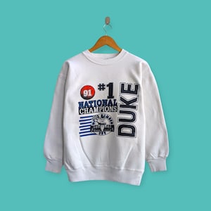 vintage 1991 duke basketball sweatshirt duke university crewneck duke college sweater pullover streewear style nice white colour size medium