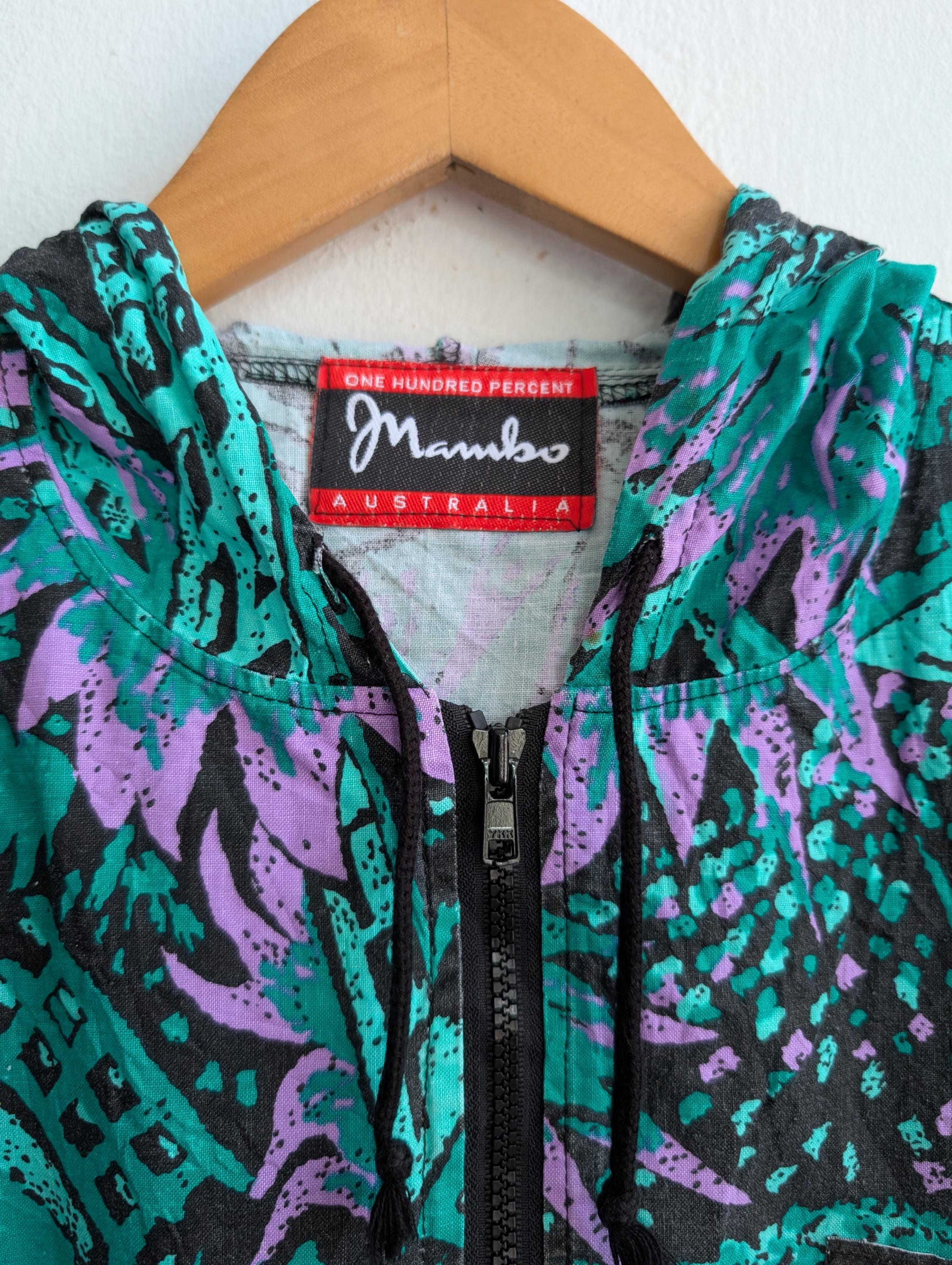 80s-90s mambo graphics マンボ　総柄　ジップパーカー Vintage 90s Mambo All Over Print Light Jacket Mambo Full Print