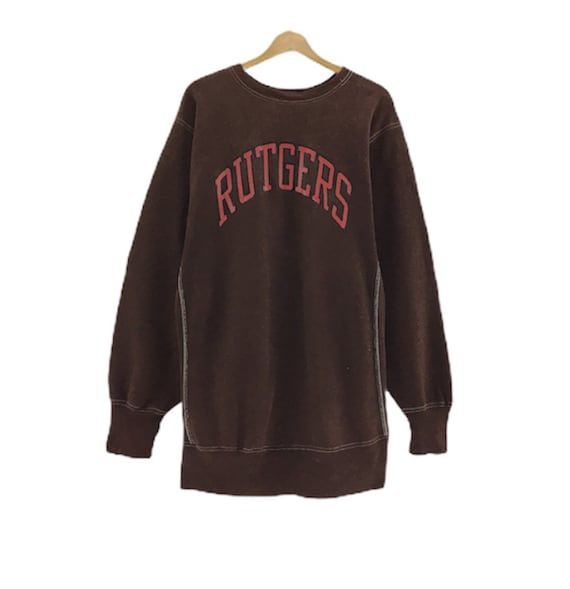 Rare!!! Vintage Champion Rutgers Crewneck Big Logo