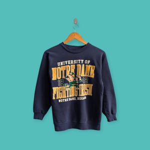 vintage 90s university Notre Dame sweatshirt fighting Irish crewneck Notre Dame college sweater pullover streewear blue colour size x-small