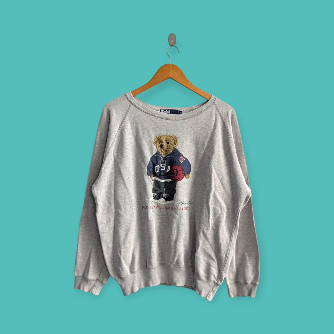 Vintage 90s Polo Bear Sweatshirt Ralph Lauren Crewneck Polo Bear