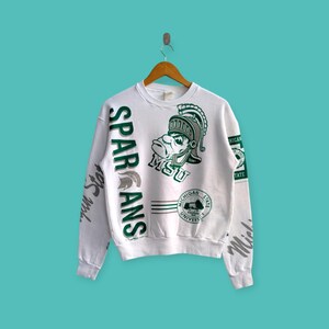 vintage 1988 Michigan state university sweatshirt Michigan state university crewneck sweater pullover college style white colour size medium