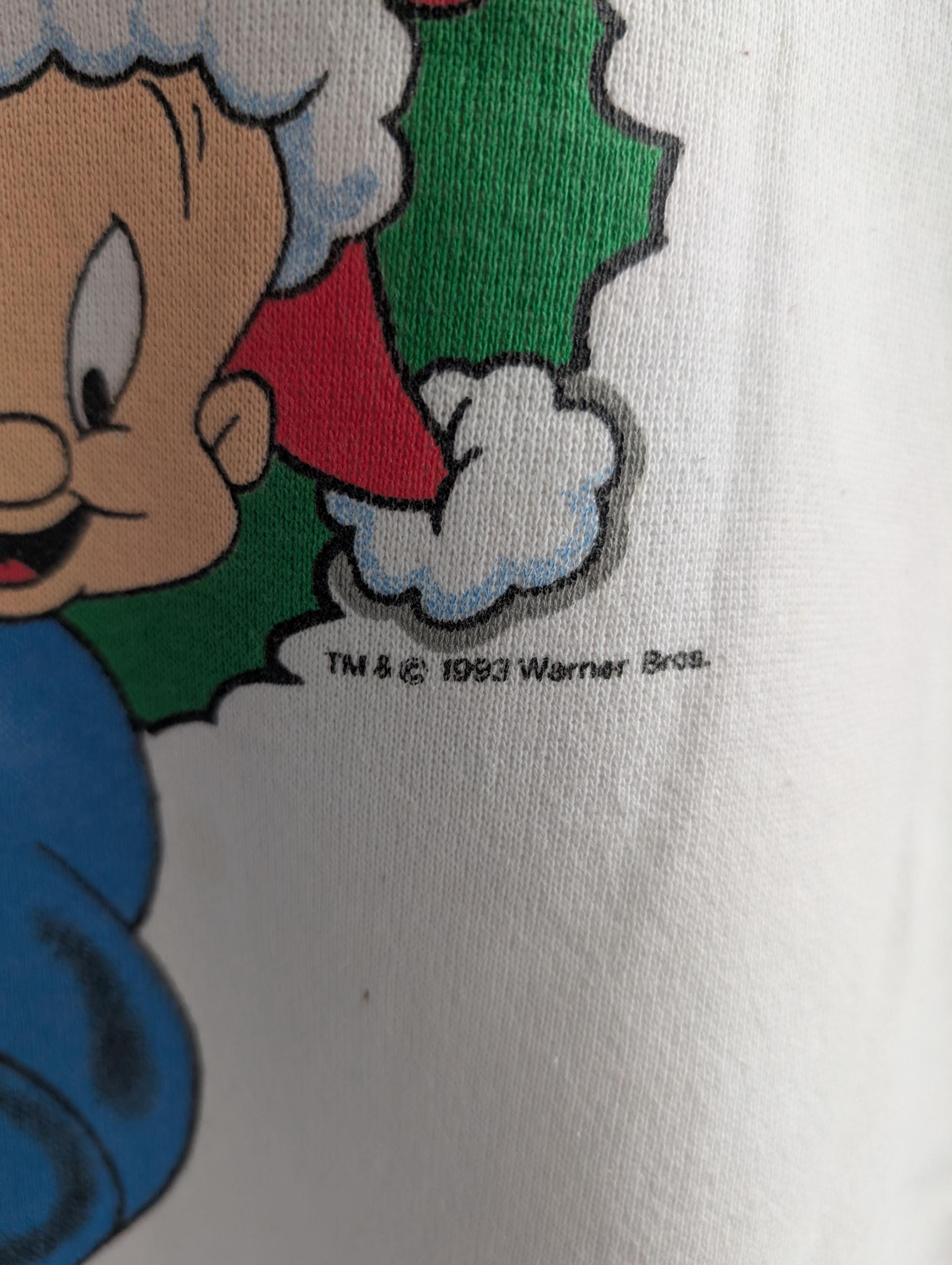 Vintage 1993 Warner Bros Sweatshirt Embroidered Warner Bros 