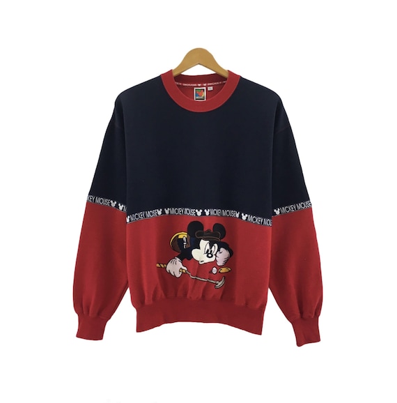 Rare Vintage Mickey Mouse Big Logo Spell Out Embroidery Crewneck Multi color Pullover Sweatshirt Jumper Cartoon Characters Walt Disney Etsy Canada