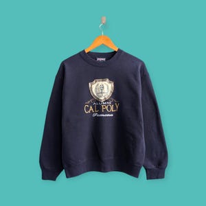 vintage 90s California polytechnic university sweatshirt Pomona crewneck cal poly sweater pullover streewear nice blue colour size large