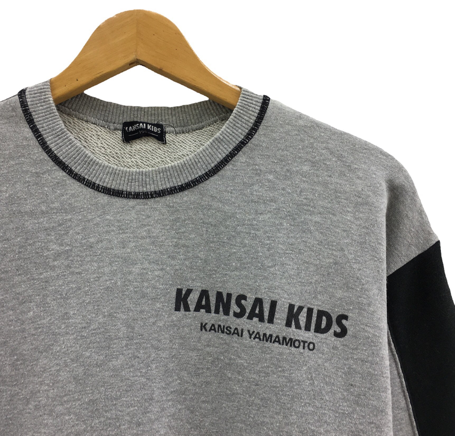 Rare Vintage Kansai Kids Big Logo Crewneck Long Sleeve Shirt Grey  