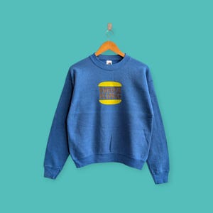 vintage 90s Burger King sweatshirt burger king crewneck burger king sweater pullover streewear sportswear style nice blue colour size medium