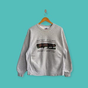 vintage 90s university of Illinois sweatshirt department of computer science crewneck sweater pullover college gray colour size medium