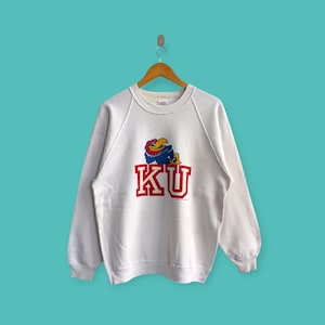 vintage 1996 Kansas university sweatshirt Kansas jayhawks crewneck Kansas college sweater pullover streewear style white colour size large