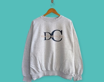 vintage 90s Washington DC sweatshirt Washington DC crewneck Washington DC sweater pullover streewear style nice gray colour size x-large