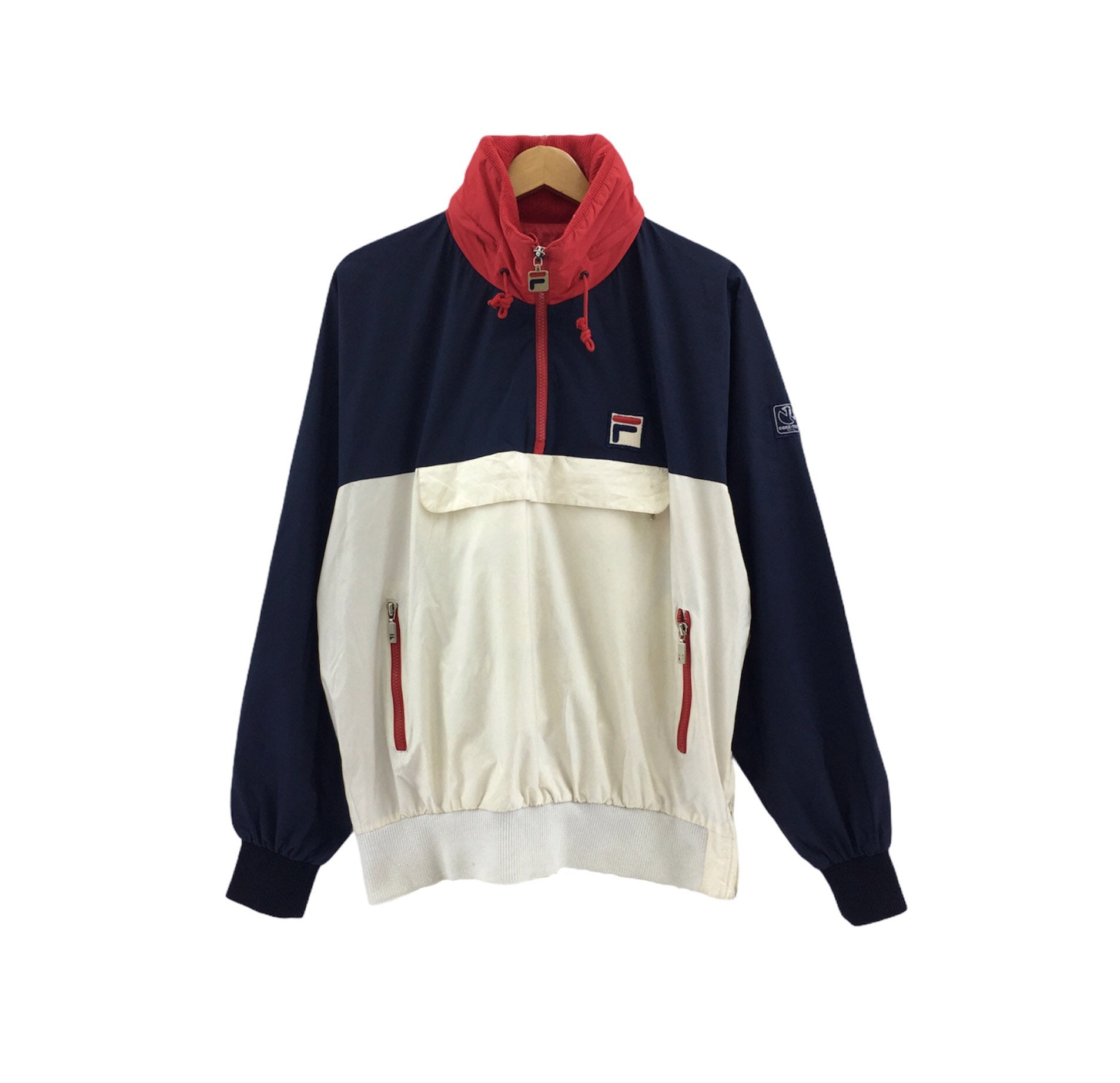 Men's Fila Black,Red & White Zip Up Tracksuit Jacket XXL 100% Polyester  NWOT