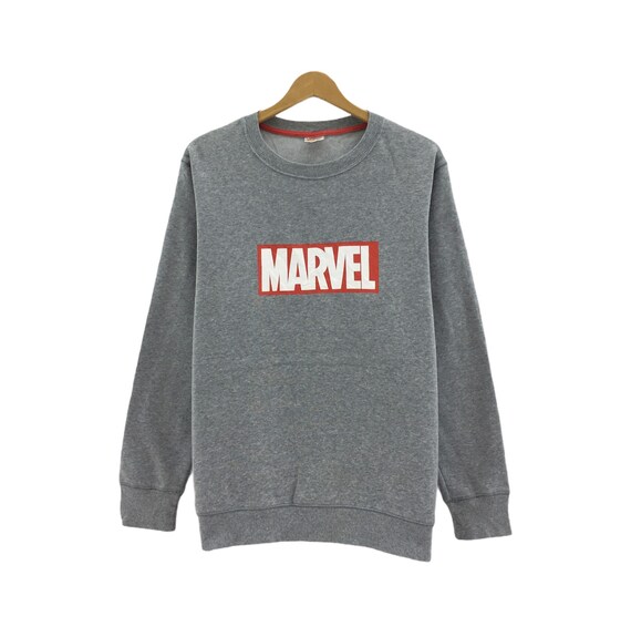 Rare!!! Marvel Medium Logo Spell Out Crewneck Grey