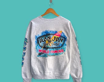 vintage Ron Jon surf shop sweatshirt surf surfing crewneck ron Jon sweater pullover streewear sportswear style nice gray colour size medium