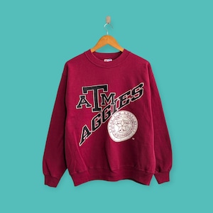 vintage 90s Texas A&M university sweatshirt Texas university crewneck Texas college sweater pullover streewear nice maroon colour size large