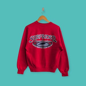 vintage 90s surfrider big logo sweatshirt surfrider crewneck surfrider sweater pullover surfing streewear styles nice red colour size small