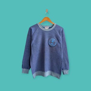 vintage 90s suntory Boss coffee sweatshirt suntory crewneck suntory sweater pullover streewear sportswear style nice blue colour size medium