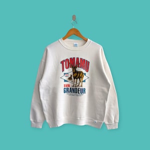 vintage 90s Deer tomamu sweatshirt wildlife animal crewneck elk moose sweater pullover streewear habitat style nice white colour size large