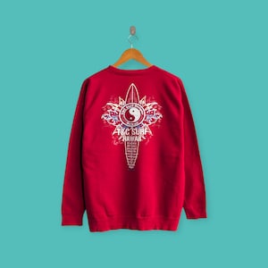 vintage Y2K T&C surf surfing big logo sweatshirt T and C surfing crewneck sweater pullover streewear style nice red colour size large