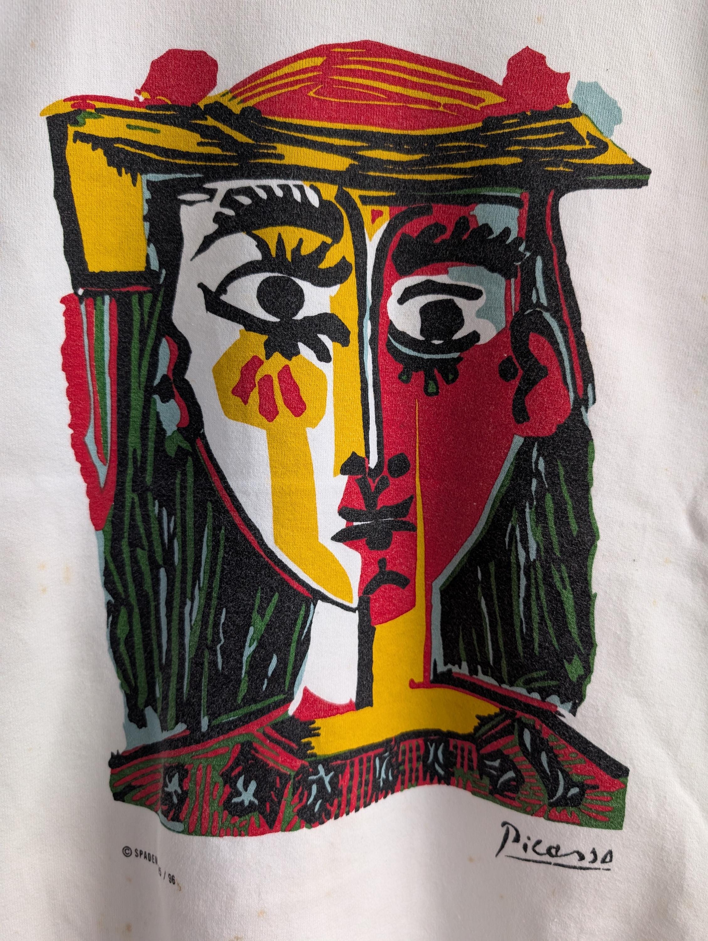 Vintage 90s Pablo Picasso Sweatshirt Artwork Drawing Crewneck 