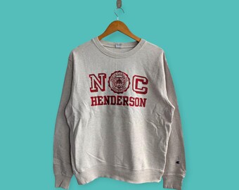vintage north Carolina university sweatshirt Henderson crewneck north Carolina sweater pullover college style nice gray colour size large