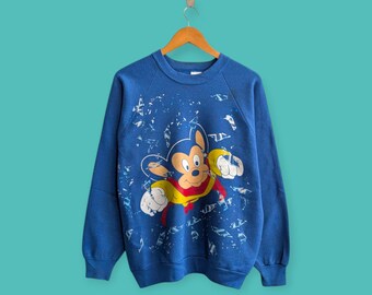 トップス MIGHTY MOUSE vintage sweat Vintage 1990s Mighty Mouse Crewneck Long Sleeve Sweatshirt