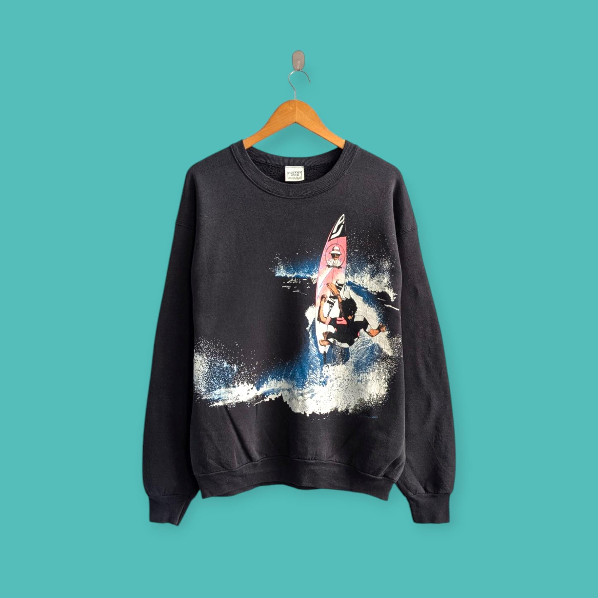 80s 90s USA製 graphic vintage sweat Vintage 80s 90s Surf Surfing Sweatshirt Panama Jack Crewneck