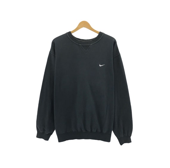 Rare!!! Nike Small Logo Embroidery Crewneck Black