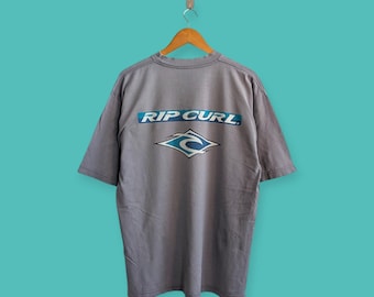 vintage 90s rip curl big logo shirts surf surfing t shirts rip curl tees streewear sportswear style nice gray colour size medium