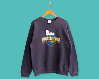 vintage 90s universal studios sweatshirt Snoopy crewneck cute graphics sweater pullover streewear cartoon style blue colour size medium
