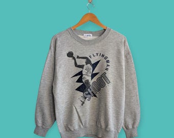 vintage 90s basketball slam dunk sweatshirt basketball crewneck basketball sweater pullover streewear style nice gray colour size free