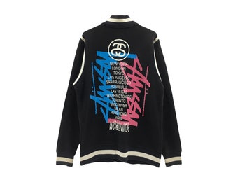 Very Rare! Stussy Worldwide Varsity Jacket Button up Very Rare! Stussy Worldwide Varsity Jacket Button up