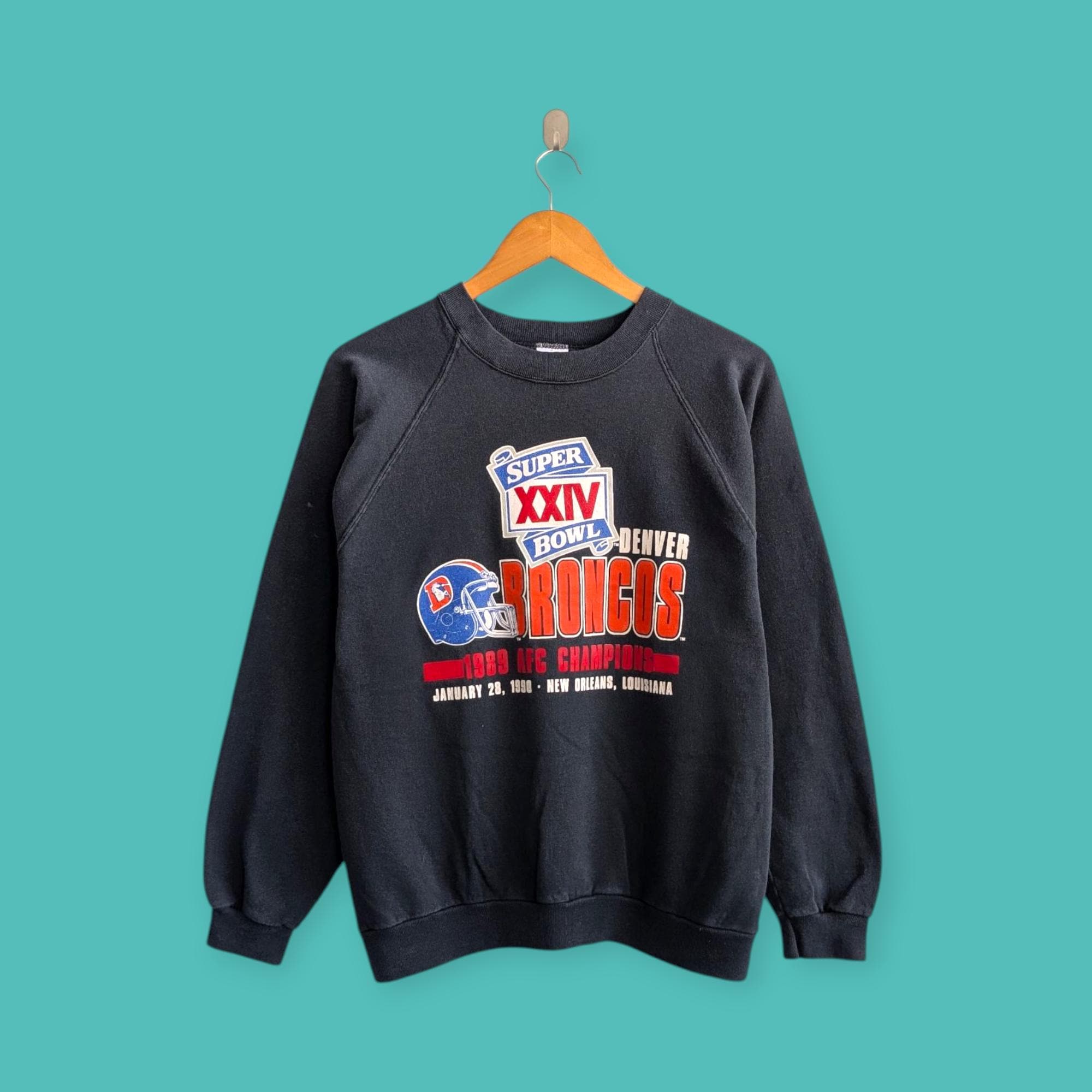 【90s USA製】LOGO7 DENVER BRONCOS スウェット Vintage 1989 Denver Broncos Sweatshirt Super Bowl Crewneck Denver