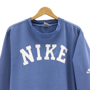 Rare Vintage Nike Big Spell Out Print Embroidery Crewneck Blue Color ...