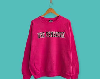 vintage university north Carolina sweatshirt Pembroke crewneck north Carolina college sweater pullover streewear pink colour size large
