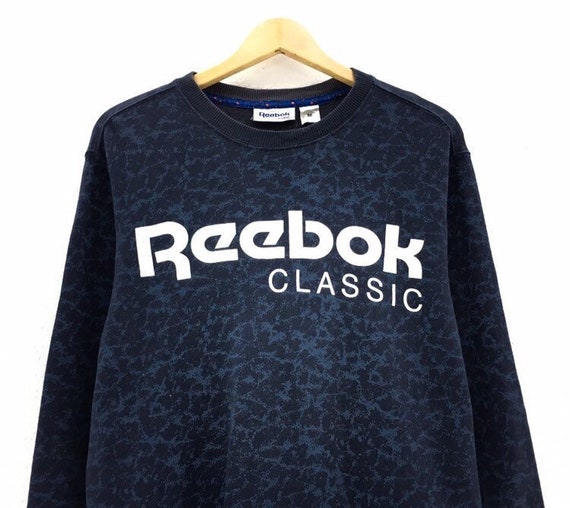 Vintage REEBOK Spell out Big Logo Sweatshirt Pullover Vtg Reebok Classic 2 Tones Crewneck Jumper Jacket Rare!!