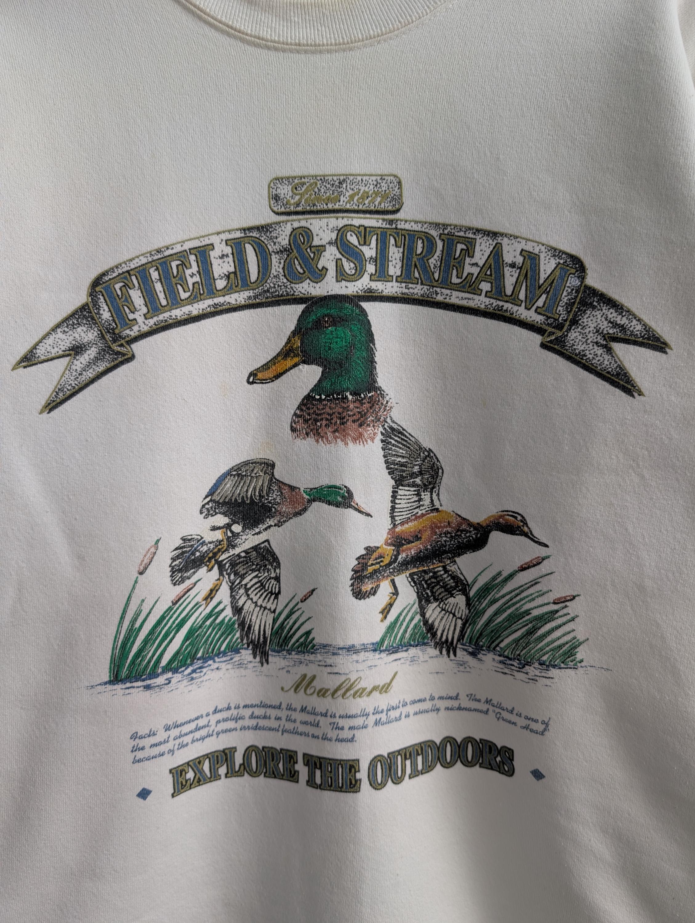 Vintage 90s Field and Stream Sweatshirt Duck Flying Crewneck Field 